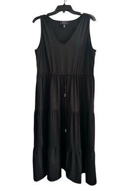 C Wonder by Christian Siriano Tiered Maxi Dress BLACK SZ XLP